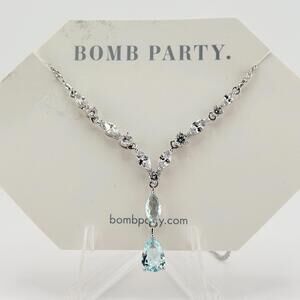 Bomb Party RBP3453 RETRO Necklace "Write Me In The Stars" Light Aquamarine